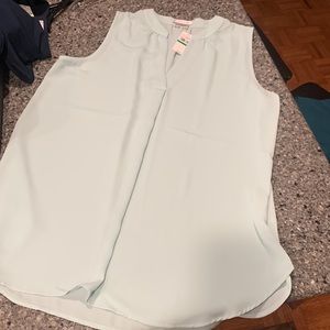 Van Huesen, sleeveless v-neck dressy tank top NWT size L mint green